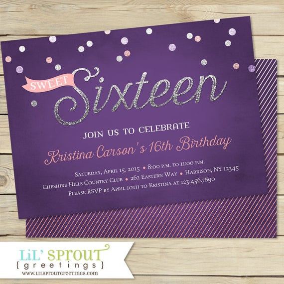 Best ideas about Sweet 16 Birthday Invitations
. Save or Pin Sweet 16 Birthday Invitation Sweet Sixteen Birthday Now.