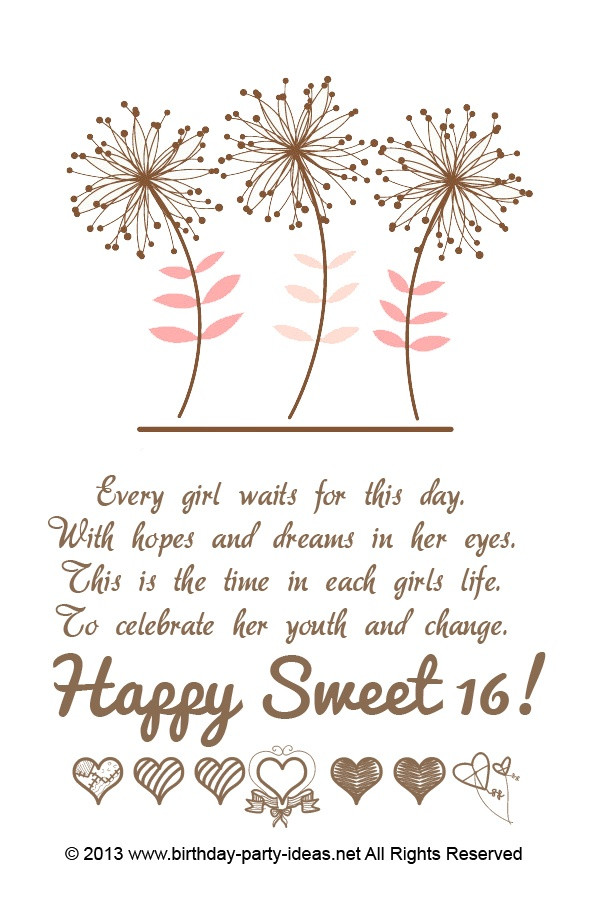 Best ideas about Sweet 16 Birthday Quotes
. Save or Pin 16th Birthday Quotes For Girls QuotesGram Now.