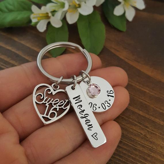 Best ideas about Sweet 16 Unique Gift Ideas
. Save or Pin Sweet 16 Keychain 16th Birthday Gift Personalized Sweet 16 Now.