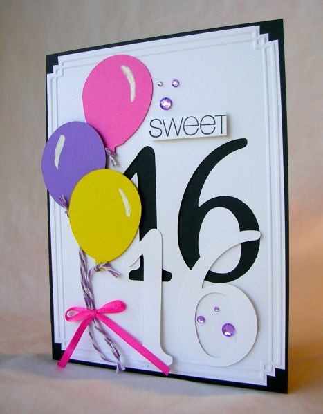 Best ideas about Sweet 16th Birthday Card
. Save or Pin 380 best images about Cards Birthday Numbers on Pinterest Now.