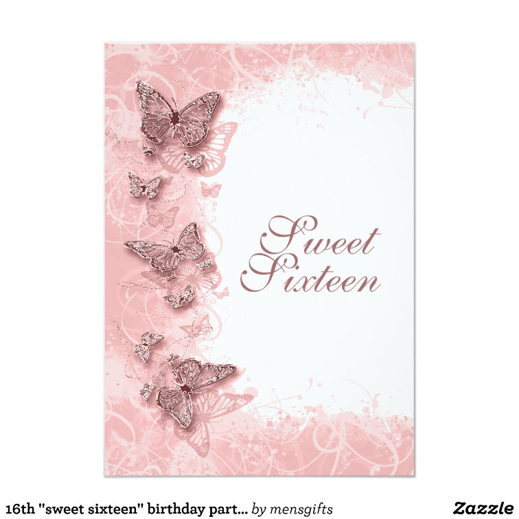 Best ideas about Sweet 16th Birthday Card
. Save or Pin 16th "sweet sixteen" birthday party pink card Now.