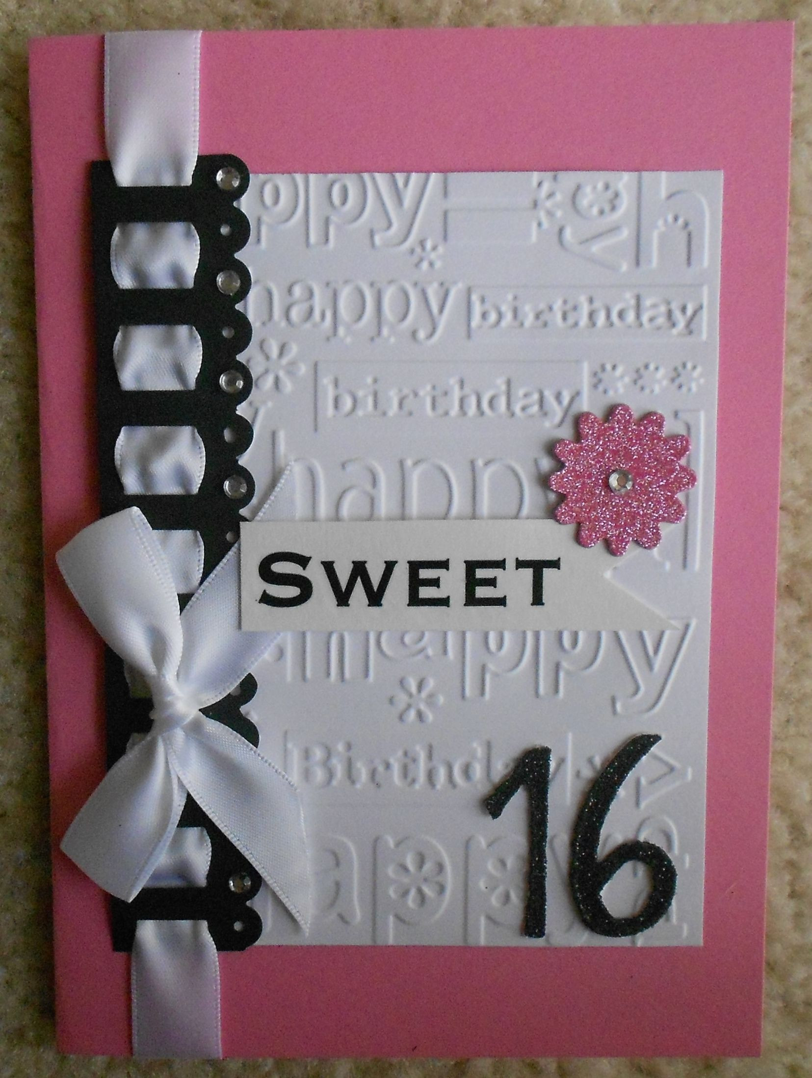Best ideas about Sweet 16th Birthday Card
. Save or Pin Handmade Sweet 16 birthday card Now.