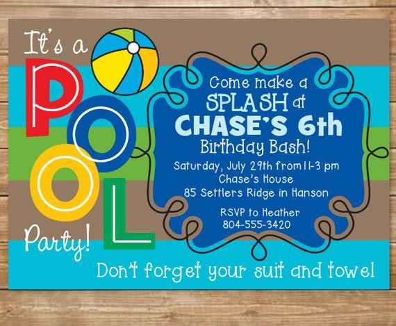 Best ideas about Swimming Birthday Party Invitations
. Save or Pin Pool Birthday Party Invitation Boys Swimming Party Water Now.