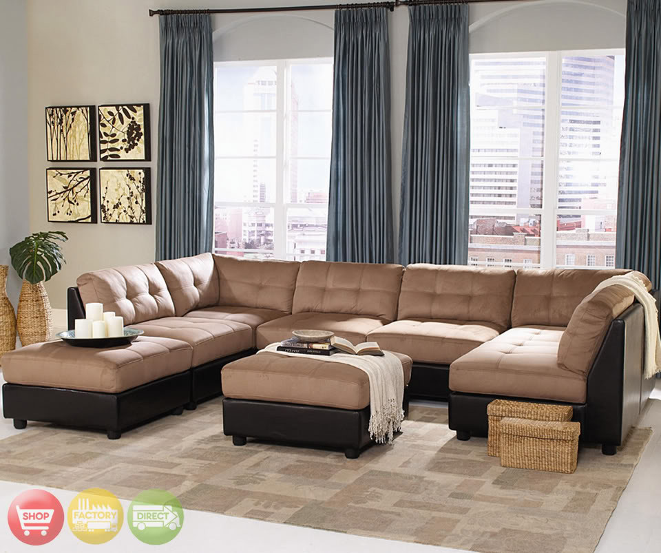 Best ideas about Tan Sectional Sofa
. Save or Pin Claude Contemporary U Shaped Two Tone Tan Brown Modular Now.