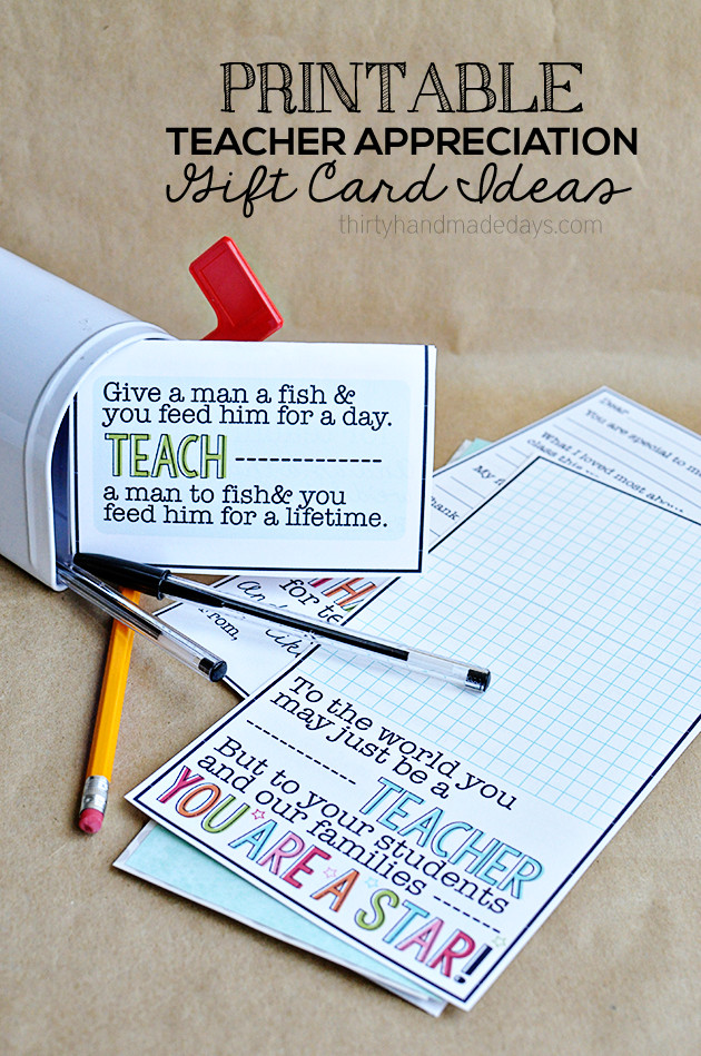 Best ideas about Teacher Gift Card Ideas
. Save or Pin Printable Teacher Appreciation Gift Card Ideas Thirty Now.
