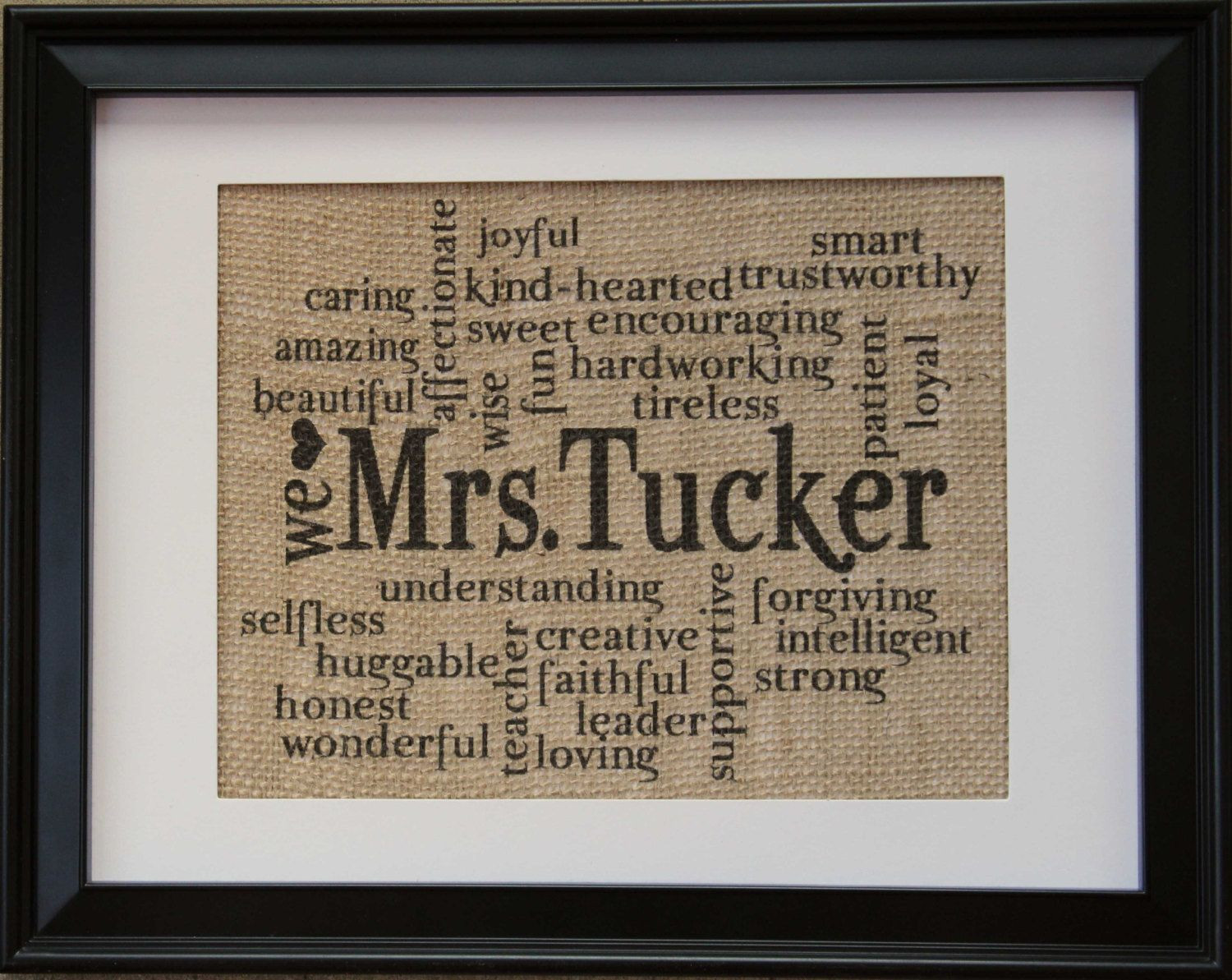 Best ideas about Teacher Retirement Gift Ideas
. Save or Pin Teacher Gift Teachers Name on Burlap Burlap by Now.