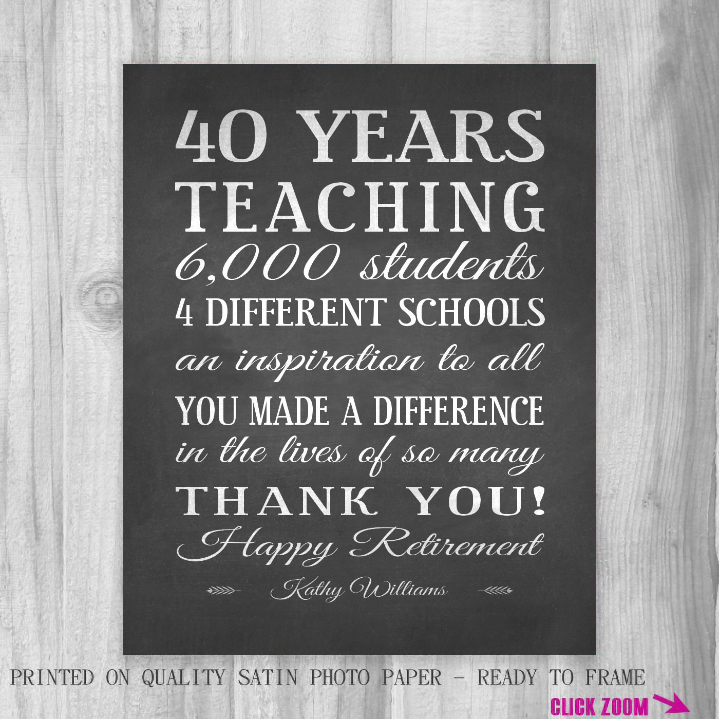 Best ideas about Teacher Retirement Gift Ideas
. Save or Pin Teachers Gift RETIREMENT Unique Personalized e of a Kind Now.