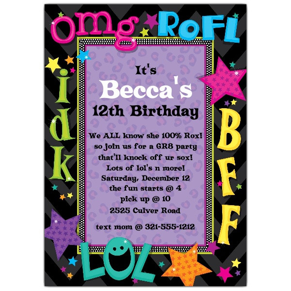 Best ideas about Teenage Birthday Party Invitations
. Save or Pin Teen Talk Birthday Party Invitations Now.