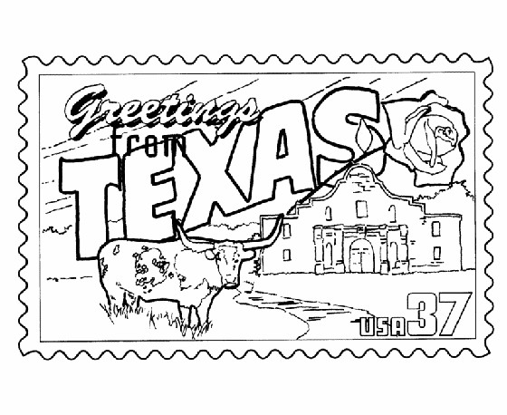 Best ideas about Texas Coloring Pages For Kids
. Save or Pin Could have students color the "greetings from Texas" stamp Now.