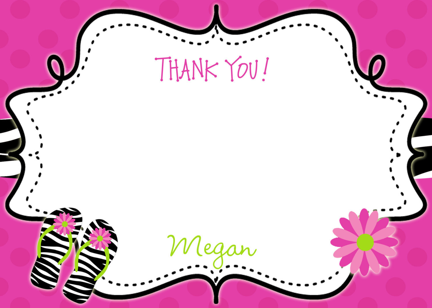 Best ideas about Thank You Message For Birthday Party
. Save or Pin pool party Birthday Party Thank you note flip flops Now.