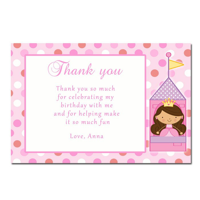 Best ideas about Thank You Message For Birthday Party
. Save or Pin Printable Fairy Princess Thank You Cards Notes Birthday Now.