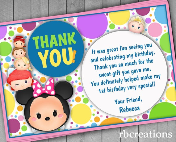 Best ideas about Thank You Note For Birthday Party
. Save or Pin Tsum Tsum Party Birthday Thank You Notes Tsum Tsum Birthday Now.