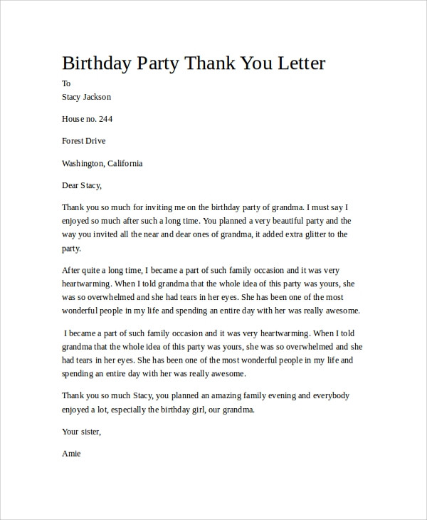 Best ideas about Thank You Note For Birthday Party
. Save or Pin Sample Thank You Letter 23 Documents in PDF Word Now.