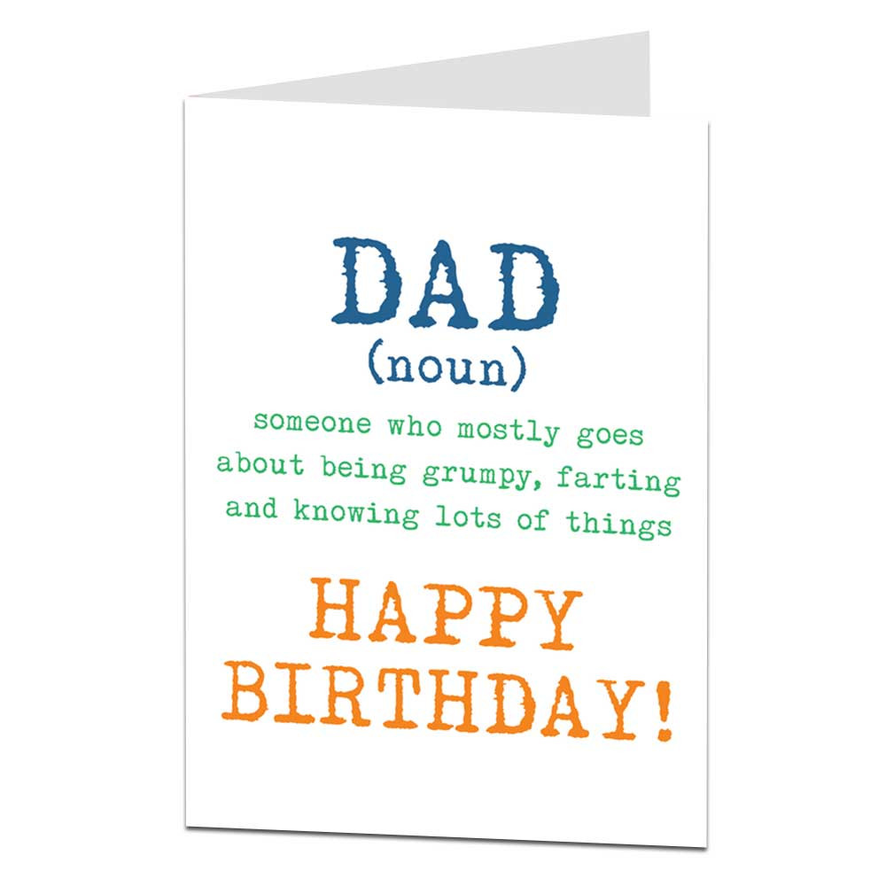 Best ideas about Things To Put In A Birthday Card
. Save or Pin Dad Definition Grumpy Farting Funny Birthday Card Now.