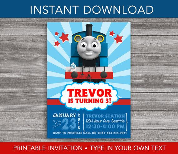 Best ideas about Thomas Birthday Invitations
. Save or Pin Thomas the Train Invitation INSTANT DOWNLOAD by OhSoInstant Now.