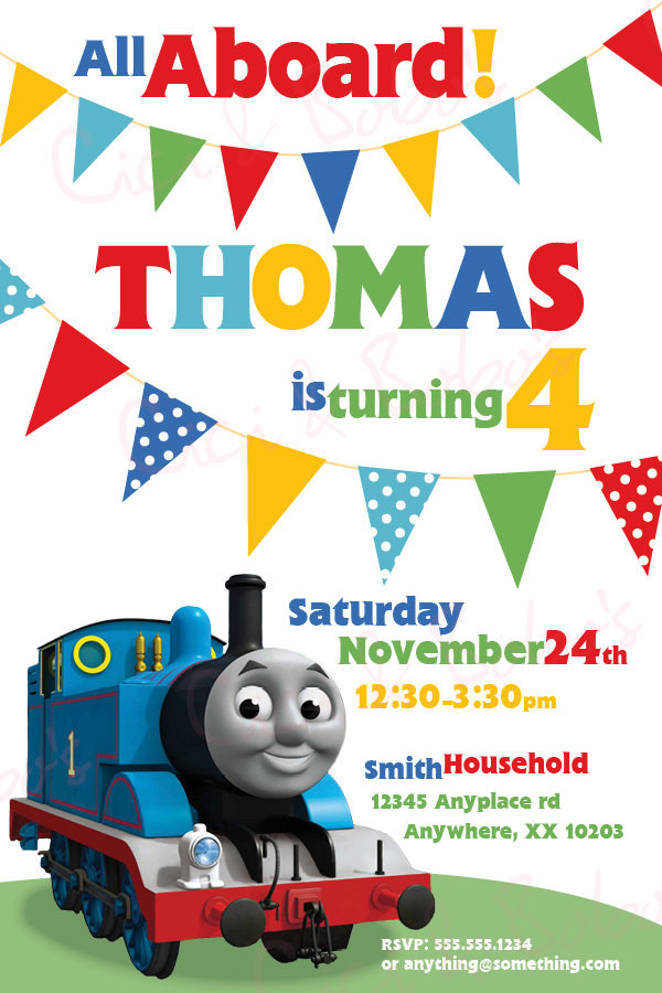 Best ideas about Thomas The Train Birthday Invitations
. Save or Pin Thomas the Train Theme Birthday Invitation DIY by CiciandBobos Now.