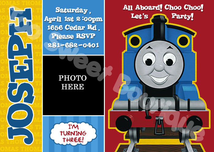 Best ideas about Thomas The Train Birthday Invitations
. Save or Pin THOMAS THE TRAIN CUSTOM PHOTO BIRTHDAY INVITATIONS Now.