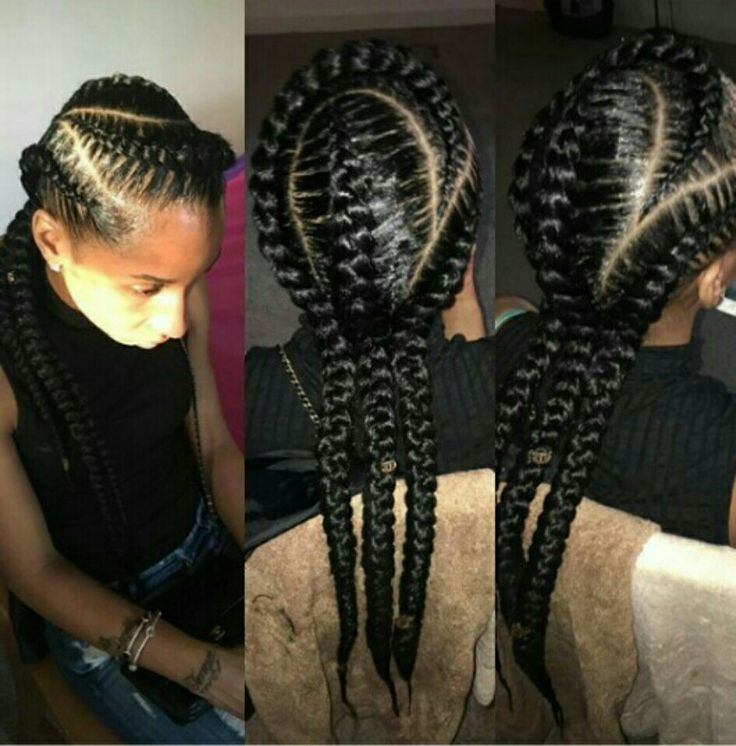 Best ideas about Three Braids Hairstyles
. Save or Pin 3 feed in cornrows I like Now.