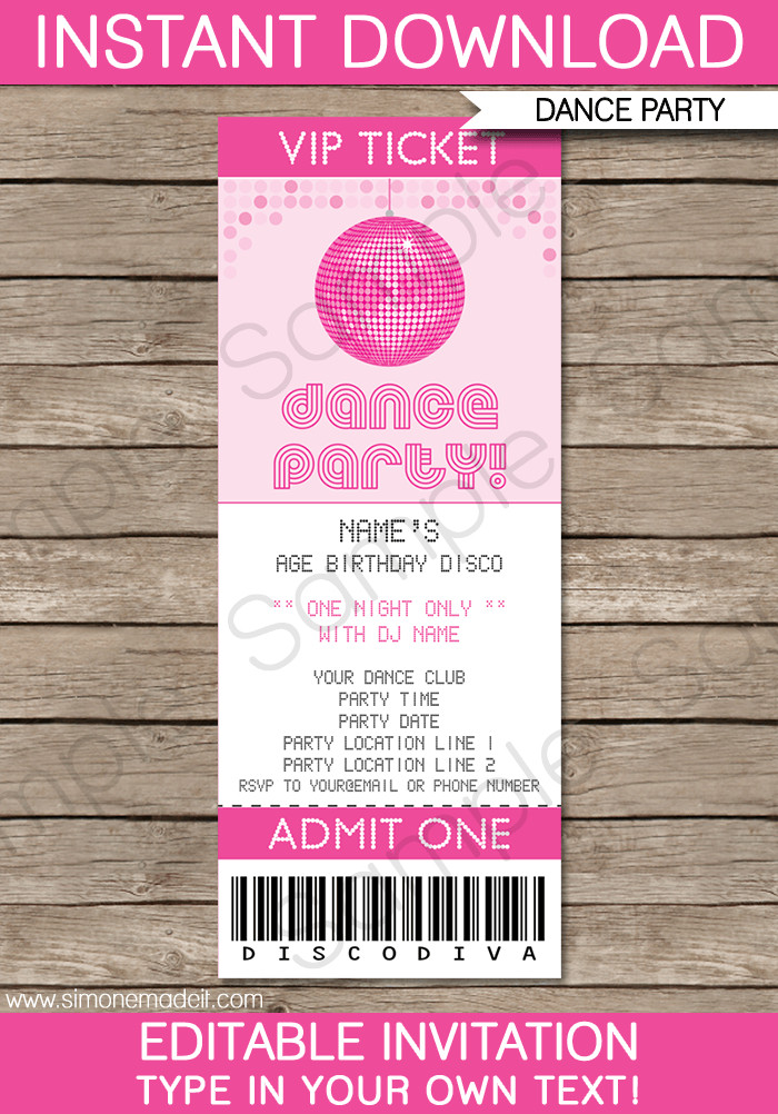Best ideas about Ticket Birthday Invitations
. Save or Pin Dance Party Ticket Invitations Now.