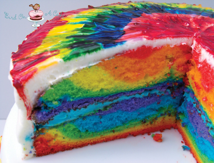 Best ideas about Tie Dye Birthday Cake
. Save or Pin Bird A Cake Rainbow Tie Dye Cake Now.