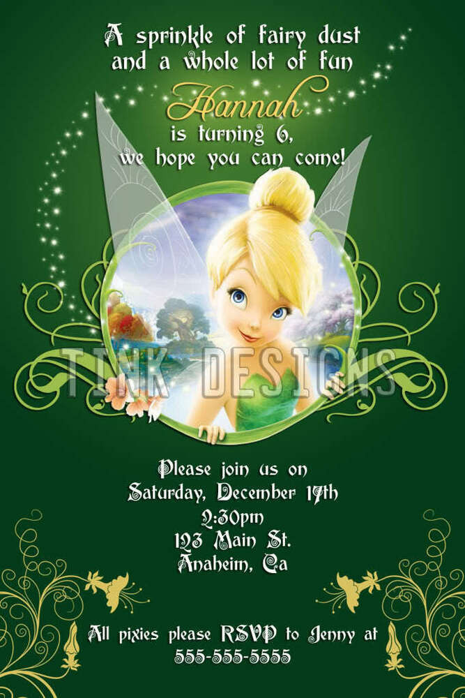 Best ideas about Tinkerbell Birthday Invitations
. Save or Pin Tinkerbell fairy invitation birthday party favors Now.