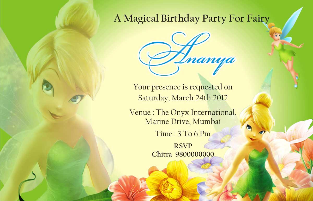 Best ideas about Tinkerbell Birthday Invitations
. Save or Pin Birthday Party Invitation Card Invite Personalised Return Now.