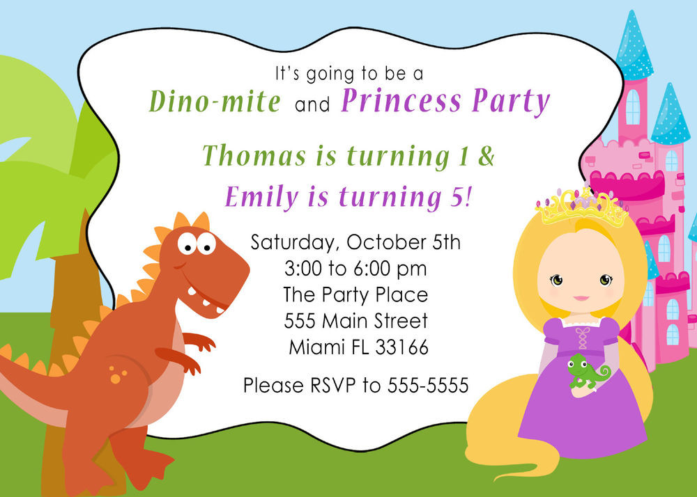 Best ideas about Toddlers Birthday Invitations
. Save or Pin 30 Dinosaur Princess Invitation Cards Kids Birthday Party Now.