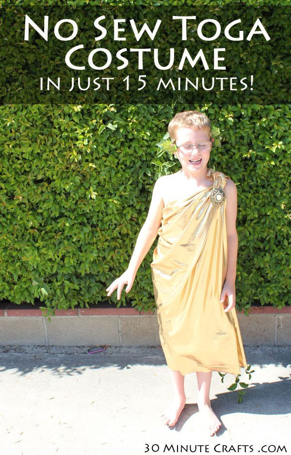 Best ideas about Toga Costumes DIY
. Save or Pin No Sew Toga Costume in 15 Minutes Now.