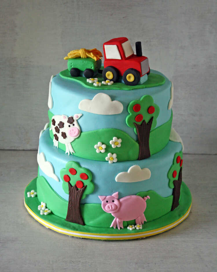 Best ideas about Tractor Birthday Cake
. Save or Pin Farm Themed Cake with a Tractor Cake Topper Rose Bakes Now.