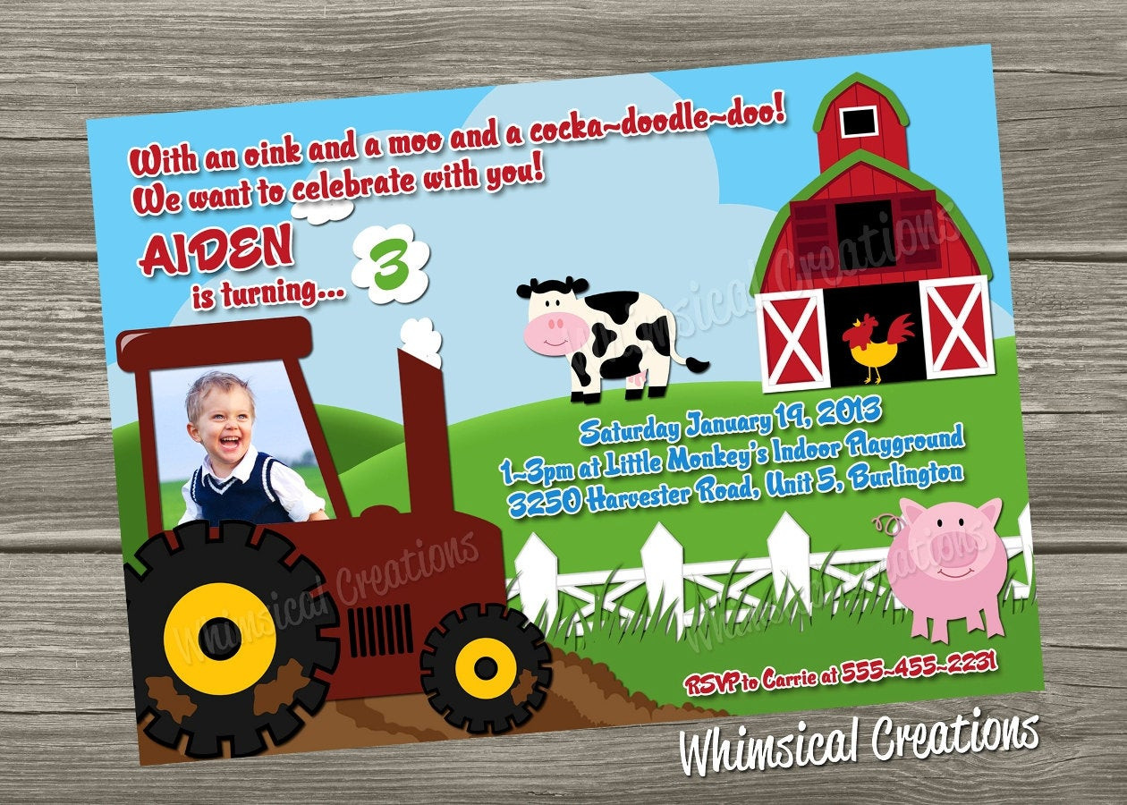 Best ideas about Tractor Birthday Invitations
. Save or Pin Farm Birthday Invitation Tractor Birthday Invitation Digital Now.