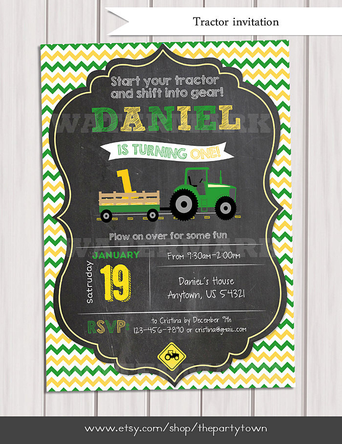 Best ideas about Tractor Birthday Invitations
. Save or Pin Tractor Birthday Invitation Chalkboard Invitation Farm Now.