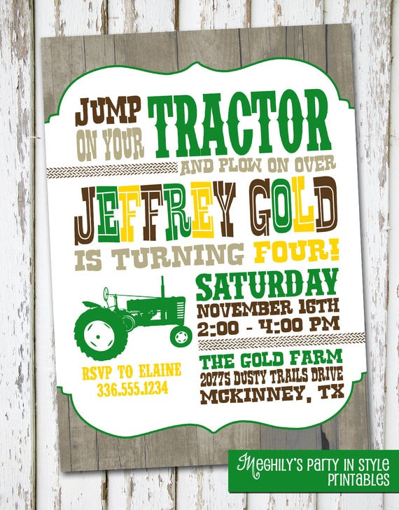 Best ideas about Tractor Birthday Invitations
. Save or Pin Tractor Birthday Invite by Meghily s Now.