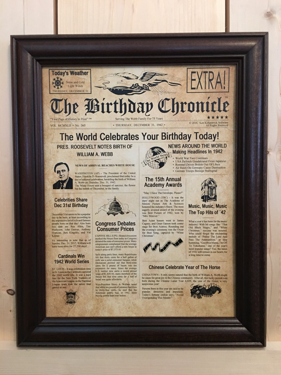 Best ideas about Traditional 75th Birthday Gifts
. Save or Pin 75th Birthday 75th Birthday Gifts Personalized Framed Now.