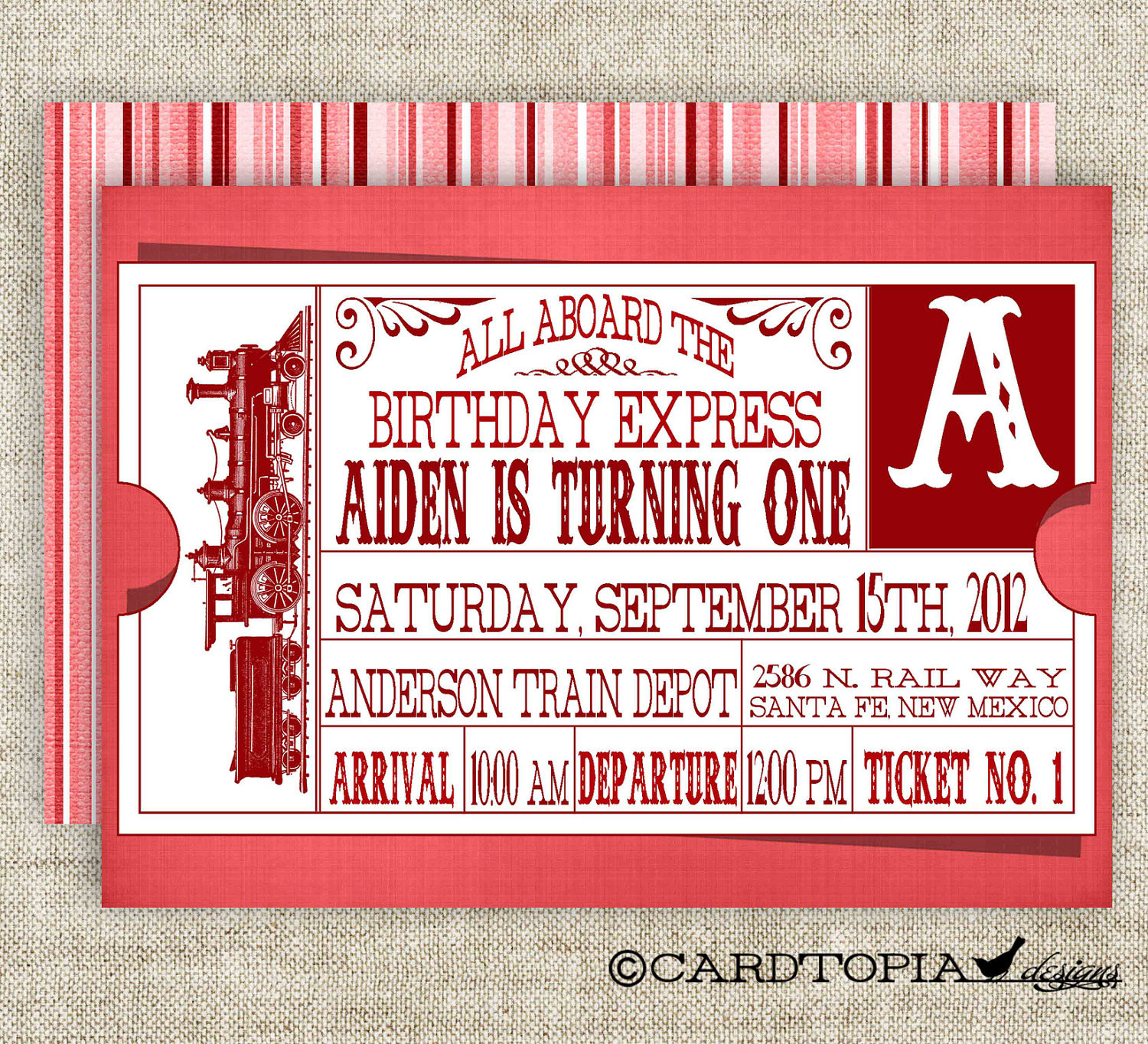 Best ideas about Train Birthday Invitations
. Save or Pin Train Ticket BIRTHDAY PARTY Invitations Vintage Retro Red Girl Now.
