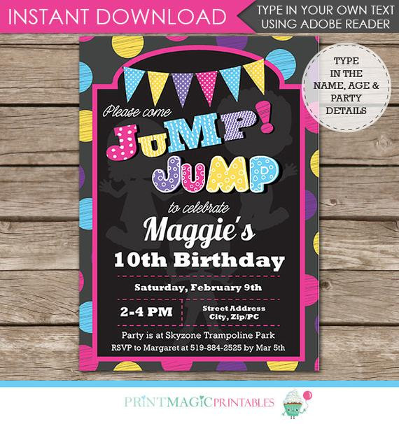 Best ideas about Trampoline Birthday Invitations
. Save or Pin Trampoline Birthday Party Invitation Jump Invitation Now.