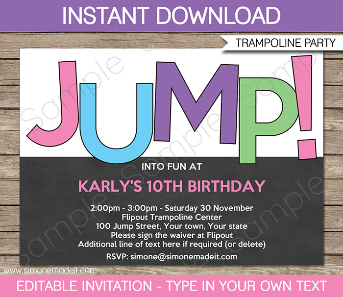 Best ideas about Trampoline Birthday Invitations
. Save or Pin Trampoline Birthday Party Invitations Now.