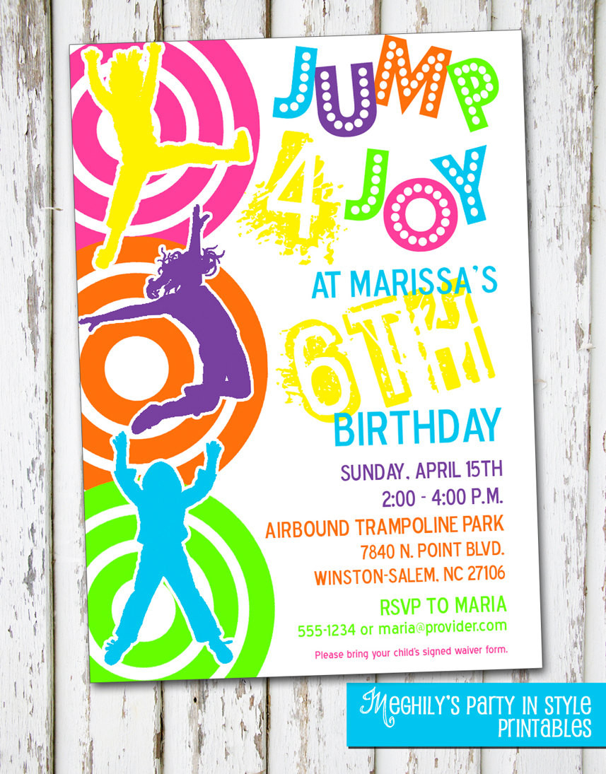 Best ideas about Trampoline Birthday Invitations
. Save or Pin Trampoline or Bounce Invitation Now.