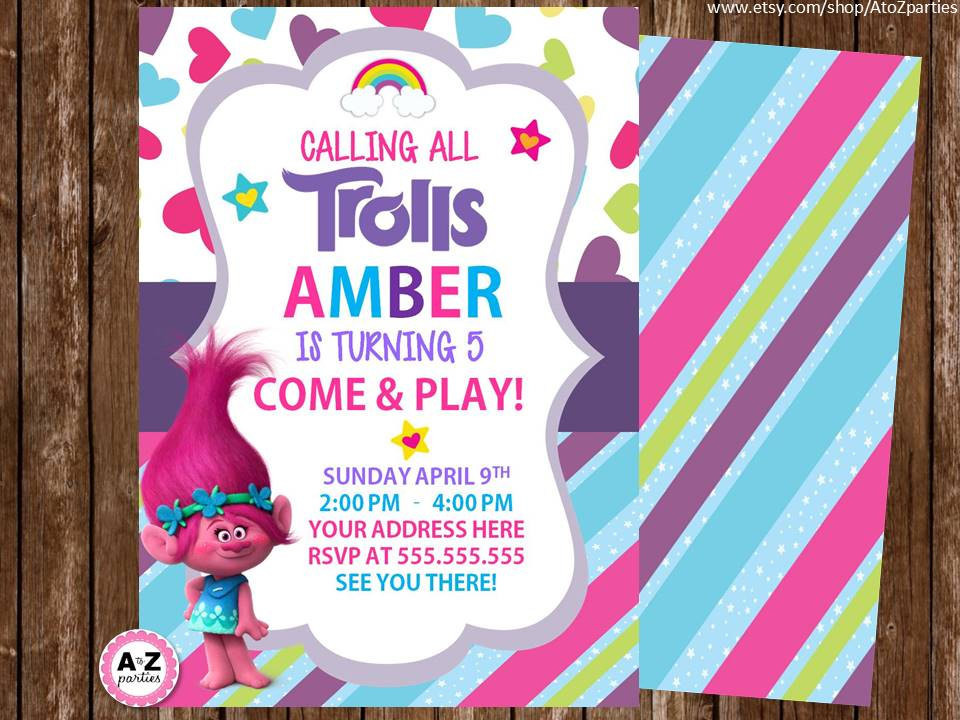 Best ideas about Trolls Birthday Invitations Free
. Save or Pin Troll Birthday Invitation Personalized Invitation Printable Now.