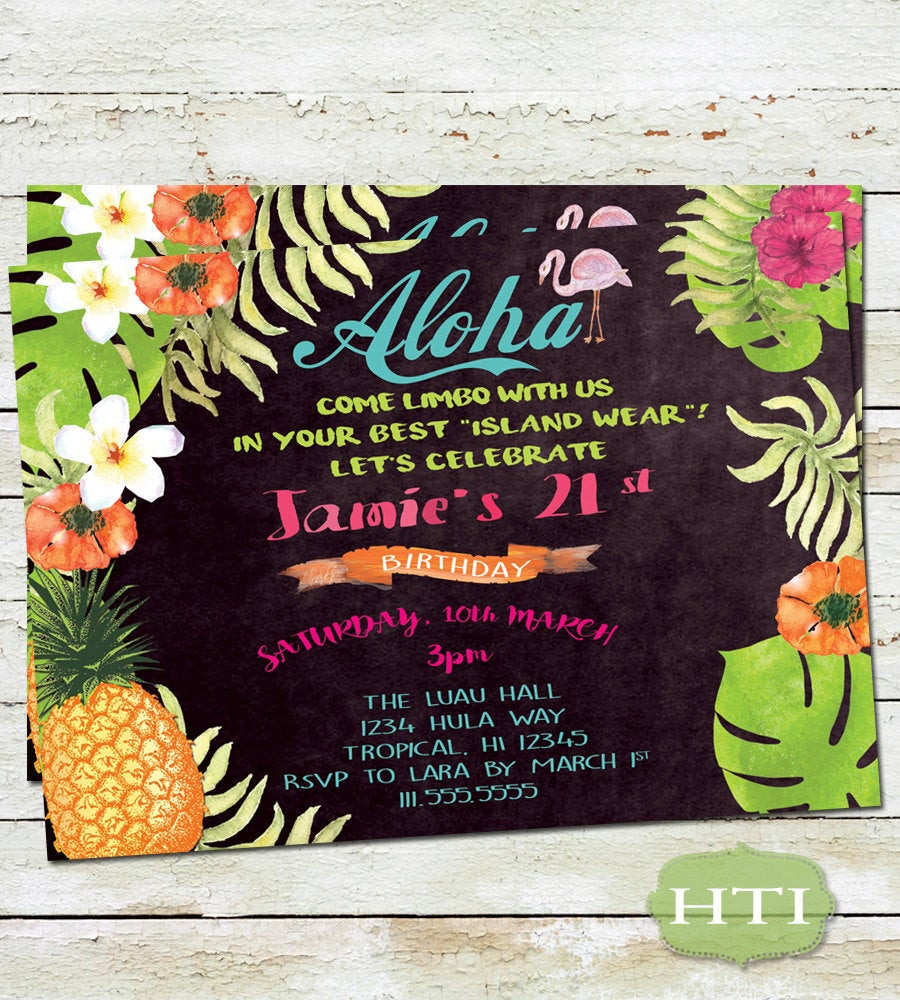 Best ideas about Tropical Birthday Invitations
. Save or Pin Luau Invitation Luau Birthday Invitation Chalkboard Aloha Now.