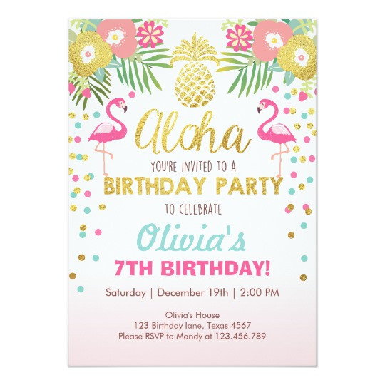 Best ideas about Tropical Birthday Invitations
. Save or Pin Flamingo party invitation Tropical Birthday luau Now.