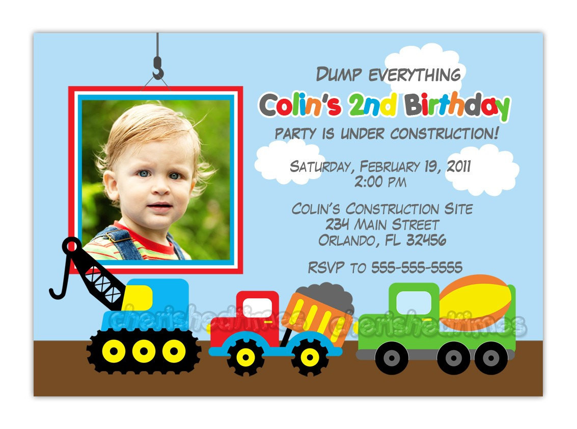 Best ideas about Truck Birthday Invitations
. Save or Pin Dump Truck construction Theme Birthday Party Invitation You Now.