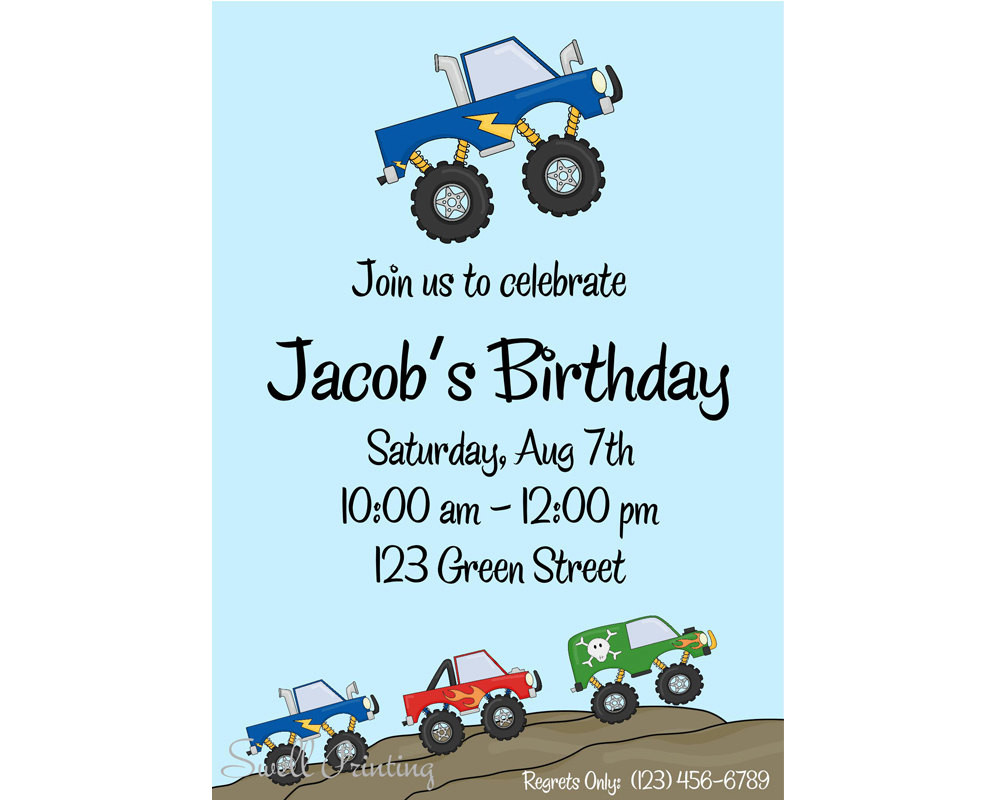 Best ideas about Truck Birthday Invitations
. Save or Pin Items similar to Monster Truck Birthday Invitation Monster Now.