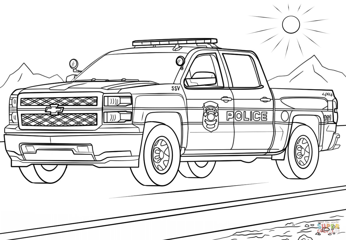 Best ideas about Trucks Coloring Pages For Boys
. Save or Pin Police Truck coloring page Now.