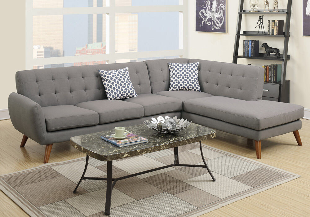 Best ideas about Tufted Sectional Sofa With Chaise
. Save or Pin Modern 2 pcs Sectional Sofa Couch Chaise Tufted Back Grey Now.