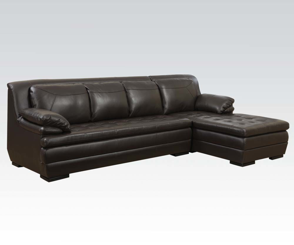Best ideas about Tufted Sectional Sofa With Chaise
. Save or Pin Dark Brown Leather Match Tufted Contemporary Sectional Now.