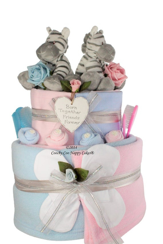 Best ideas about Twin Baby Gift Ideas
. Save or Pin Extra Two Tier Twin Baby Nappy Cake baby shower Gift Now.