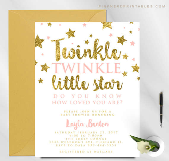 Best ideas about Twinkle Twinkle Little Star Birthday Invitations
. Save or Pin TWINKLE LITTLE STAR BIRTHDAY INVITATION by Pink Nerd Now.