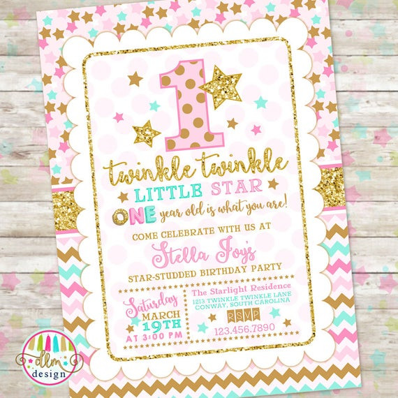 Best ideas about Twinkle Twinkle Little Star Birthday Invitations
. Save or Pin Twinkle Twinkle Little Star Birthday Invitation Pink Gold Now.