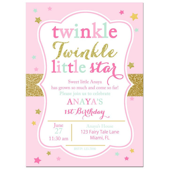 Best ideas about Twinkle Twinkle Little Star Birthday Invitations
. Save or Pin Twinkle Twinkle Little Star Invitation Printable or Printed Now.