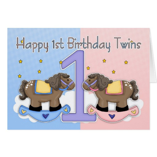 Best ideas about Twins Birthday Card
. Save or Pin Twins First Birthday Card Two Little Ponies Now.